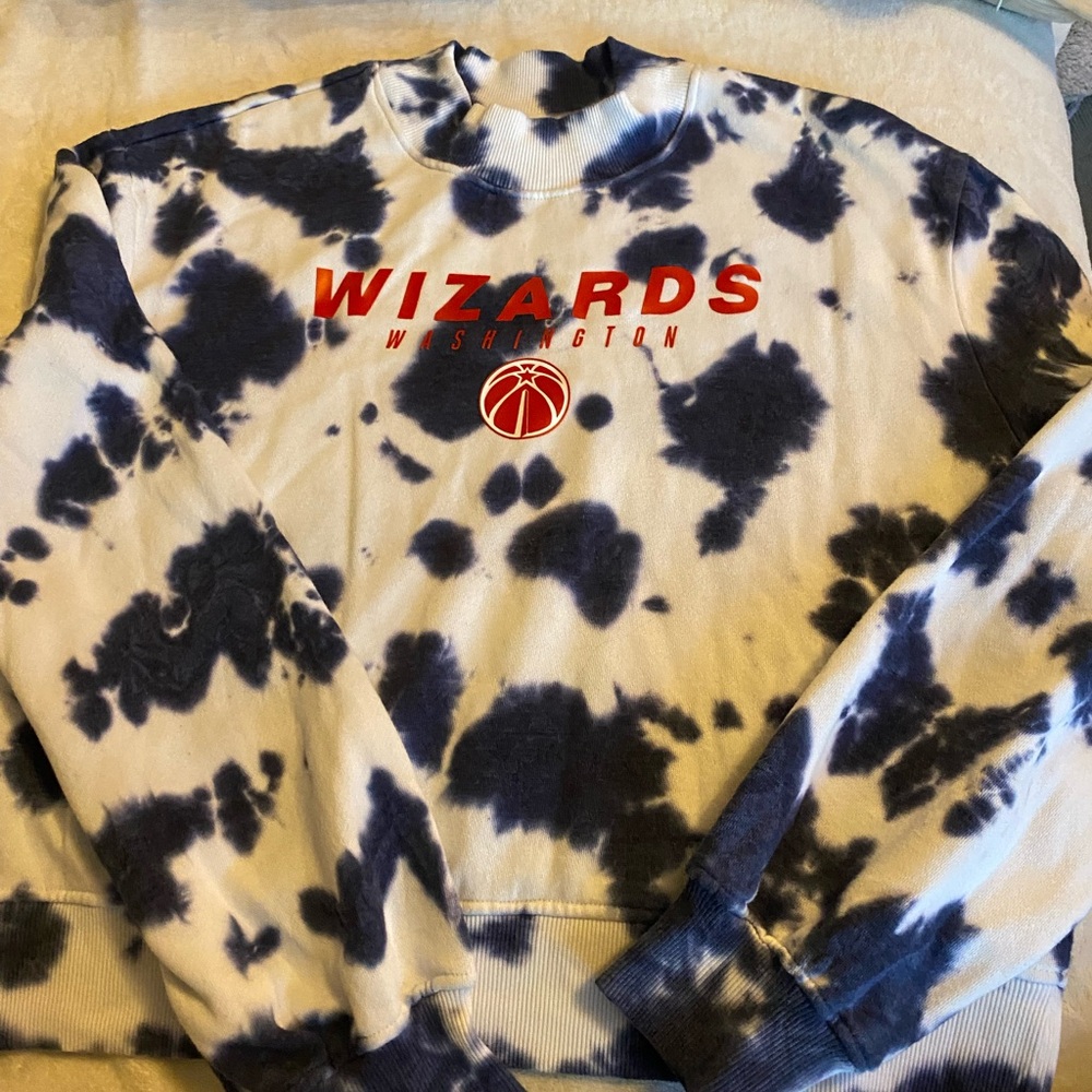 Washington Wizards Tie-Dye Crewneck Sweatshirt - Navy & White